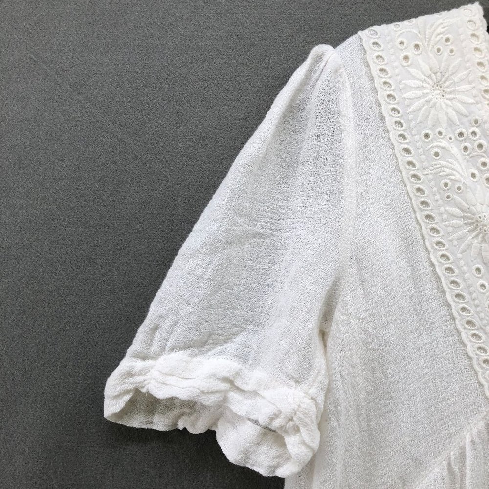 Zara White Eyelet Mini Dress - Picture 6 of 12